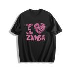 プリント T シャツ／ズンバ（I LOVE ZUMBA）／スポーツカジュアルな雰囲気／フィットネスウェア／ダンス愛好者向け衣装／トップス（レディース用