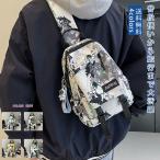 ボディバッグショルダーバッグメンズ斜めがけプリントきれいめ帆布バッグ小型軽...