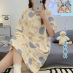 ネグリジェ半袖レディース夏春ワンピース可愛いランジェリーパジャマルームウェ...