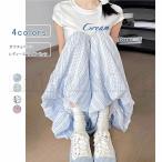 ガウチョパンツひんやりレディース薄手落ち感チェック柄キュロットスカーチョワ...