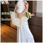 草編みバッグサマーバッグかばんレディースストローバッグかごバッグショルダー...