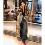 高品質 毛皮コート ヒョウ柄 ファーコート ジャケット レディース ミンク フェイクファー 上品 ゴージャス 冬アウター 暖かい コート あったかい ロング丈