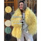 ファーコート 毛皮コート ジャケット レディース 冬コート 鮮やか あったかい オーバーサイズ 長袖 アウター フェイクファー ショート丈 無地 可愛い おしゃれ
