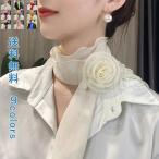 フリル立体花ネックスカーフレディースネックカバー細スカーフネックウォーム首...