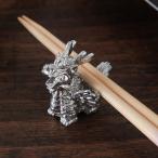 錫製ドラゴンの箸置きシルバー