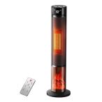 セラミックヒーター ヒーター 速暖 【2025新開発&ECO恒温省エネ&マイナスイオン】 電気ファンヒーター タワー型 3D疑似炎 LCDディス