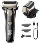 シェーバー メンズ ひげそり 電動 電気シェーバー【2025新登場&2段階変速】3枚刃 往復式 深剃り 電気カミソリ IPX6防水 乾湿両用 お