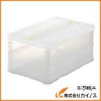 TRUSCO 薄型折りたたみコンテナスケル 40Lロックフタ付 透明 TSK-C40B TM