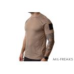 RANGE SHIRT タクティカル ベルクロ ドライTシャツ ショートスリーブ ブラウン サイズ:US-XL (日本XXL 胸囲 106-