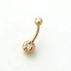 Yahoo! Yahoo!ショッピング(ヤフー ショッピング)ボディピアス ジルコニア付ゴールドカラー ヘソピアス    ba-pgw-14g