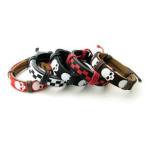 Yahoo! Yahoo!ショッピング(ヤフー ショッピング)ブレスレット レザー スカル柄＆チェッカー柄 一重レザー（革）ブレスレット klb20002