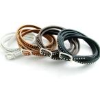 Yahoo! Yahoo!ショッピング(ヤフー ショッピング)ブレスレット レザー 4重巻きレザーブレスレット ミニスタッズ付き 本革ブレスレット 4色KLB22001