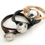 Yahoo! Yahoo!ショッピング(ヤフー ショッピング)ブレスレット レザー インディアンコンチョ付き 2重巻き丸革レザーブレスレット 本革 KLB22012