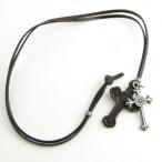 Yahoo! Yahoo!ショッピング(ヤフー ショッピング)ネックレス ペンダント クロス リング マリア＆レザーネックレス メタルとレザーの組み合わせレザーペンダント KN29054