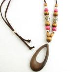 Yahoo! Yahoo!ショッピング(ヤフー ショッピング)ネックレス ペンダント 木目が美しい天然素材 レザー ウッド 木製 kn29056