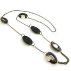 Yahoo! Yahoo!ショッピング(ヤフー ショッピング)ネックレス ウッドビーズとシェル アンティーク ロングチェーン 天然 木 貝 KN33032