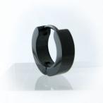 Yahoo! Yahoo!ショッピング(ヤフー ショッピング)ピアス ステンレス ブラックカラー 超シンプル無地 ツヤ有り 丸み無し フープ型 ステンレスピアス KP16052