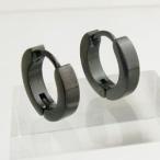 ピアス ステンレス ステンレスピアス シンプル 無地 フープピアス ブラックカラー kp28007