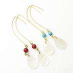 Yahoo! Yahoo!ショッピング(ヤフー ショッピング)ピアス ゴールドカラー 天然シェル 貝 雫 涙 両耳KP41005