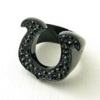 Yahoo! Yahoo!ショッピング(ヤフー ショッピング)リング 指輪 ブラックカラー ホースシュー 馬蹄 BKジルコニア付き KR19014