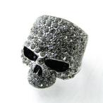 Yahoo! Yahoo!ショッピング(ヤフー ショッピング)指輪 ラグジュアリースカルリング  タイプB アンティークシルバーカラー クリア  KR211B