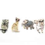 ブローチふくろう梟フクロウネコ猫象...