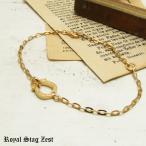 ブレスレット メンズ 馬蹄 ホースシューシルバー ゴールドコート ダイヤモンド RoyalStagZEST K23RGP SBR26-003