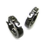 ピアス シルバー フープ 合わせるとハート レディース メンズ ブラックロジウムコート ダイヤモンド 2個セット close to me SP13-002BKp