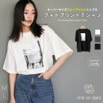 半袖フォトプリントTシャツ フォトプリントT  オーバーサイズＴ  半袖Tシャツ  綿１００％T  レディース (郵2) ポイント消化