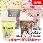 送料無料 メール便 カラふル 4袋セット 4種類から選べる 【 花 星 ハート ニャンふル 】 食卓に彩り 水戻し不要 そのまま食べれる お麩 常陸屋本舗