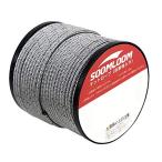 Soomloom テント用ロープ パラコード 反射材付き 張り綱 全長50m ロープ直径2mm/3mm/4mm/5mm (4mmグレー50M)
