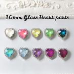 [1 шт 70 иен ]16mm Kirakira Heart type центральный детали стеклянный * стразы подставка имеется 