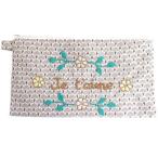 Yahoo! Yahoo!ショッピング(ヤフー ショッピング)CSAO PARIS 刺繍 J'taime メッセージ ポーチ グレー フランス ハンドメイド 贈り物 ギフト プレゼント