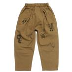 ロングパンツ "ニードルワークス" プリントタックパンツ ベージュ