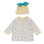  baby одежда * нижнее белье " Ocean &amp; ground " La stella/la Stella / фрукты CAP& футболка подарок BOX комплект желтый (YE)