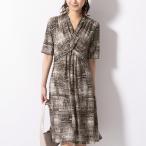 アウトレット★返品交換不可 ワンピース レディース 半袖 夏 アメリア ツイスト キャンバスチェック op101d-070001 きれいめ 30代 40代 50代 60代 上品 大きいサ