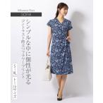 ワンピース ソフィア セミラップ シルエットフローラ opc3a-070001 きれいめ 30代 40代 50代 着やせ 上品 大きいサイズ トールサイズあり 膝丈 半袖 春夏秋