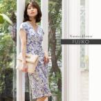 ショッピングワンピース 夏 レディース ワンピース レディース 半袖 夏 不二子 カシュクール ニュアンスフラワー opc7-040004 きれいめ 30代 40代 50代 60代 上品 大きいサイズ 膝丈 春