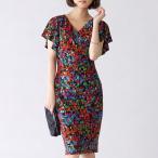 アウトレット★返品交換不可 ワンピース レディース 半袖 夏 オリヴィア フリル カレイドスコープ opf2-070003 きれいめ 30代 40代 50代 60代 上品 大きいサイズ