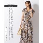 ワンピース ルアナ Yライン フラワーリース opm7d-040001 きれいめ 30代 40代 50代 着やせ 上品 大きいサイズ トールサイズあり マキシ丈 半袖 春夏秋