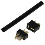 マイクロ2Pコネクター オスメス1セット BK