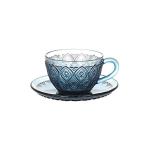 ダルトン(Dulton) 食器 グラスカップ&amp;ソーサー フィオーレ ブルー 160ml GLASS CUP &amp; SAUCER ''FIORE''