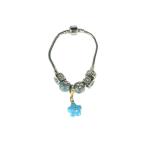 Yahoo! Yahoo!ショッピング(ヤフー ショッピング)ブレスレット レディース  花 ラインストーン ヨーロピアン風 ブルー スネークチェーン mimosa