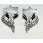 Yahoo! Yahoo!ショッピング(ヤフー ショッピング)イヤリング レディース キツネ ラインストーン シルバ− mimosa