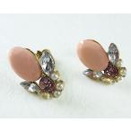 Yahoo! Yahoo!ショッピング(ヤフー ショッピング)イヤリング レディース フラワー 花 かわいい キラキラ ラインストーン フェイクパール ピンク mimosa