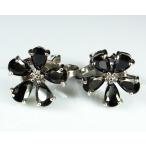 Yahoo! Yahoo!ショッピング(ヤフー ショッピング)イヤリング レディース フラワー 花 ビジュー キラキラ ラインストーン ブラック mimosa