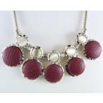 Yahoo! Yahoo!ショッピング(ヤフー ショッピング)SALE ネックレス レディース フェイクレザー ガラス玉 ワインレッド スネークチェーン ギフト mimosa