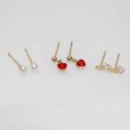 Yahoo! Yahoo!ショッピング(ヤフー ショッピング)トリプルピアス ハート ウサギ ビジュー レッド パール お得セット アレンジ プレゼント 誕生日 お祝い mimosa
