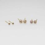 Yahoo! Yahoo!ショッピング(ヤフー ショッピング)トリプルピアス ビジュー スタッズ お得 ゴールド アレンジ プレゼント mimosa