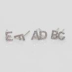 Yahoo! Yahoo!ショッピング(ヤフー ショッピング)トリプルピアス アルファベット A B C D E F キラキラ ラインストーン シルバー お得な6点セット アレンジOK プレゼン  誕生日 お祝い mimosa